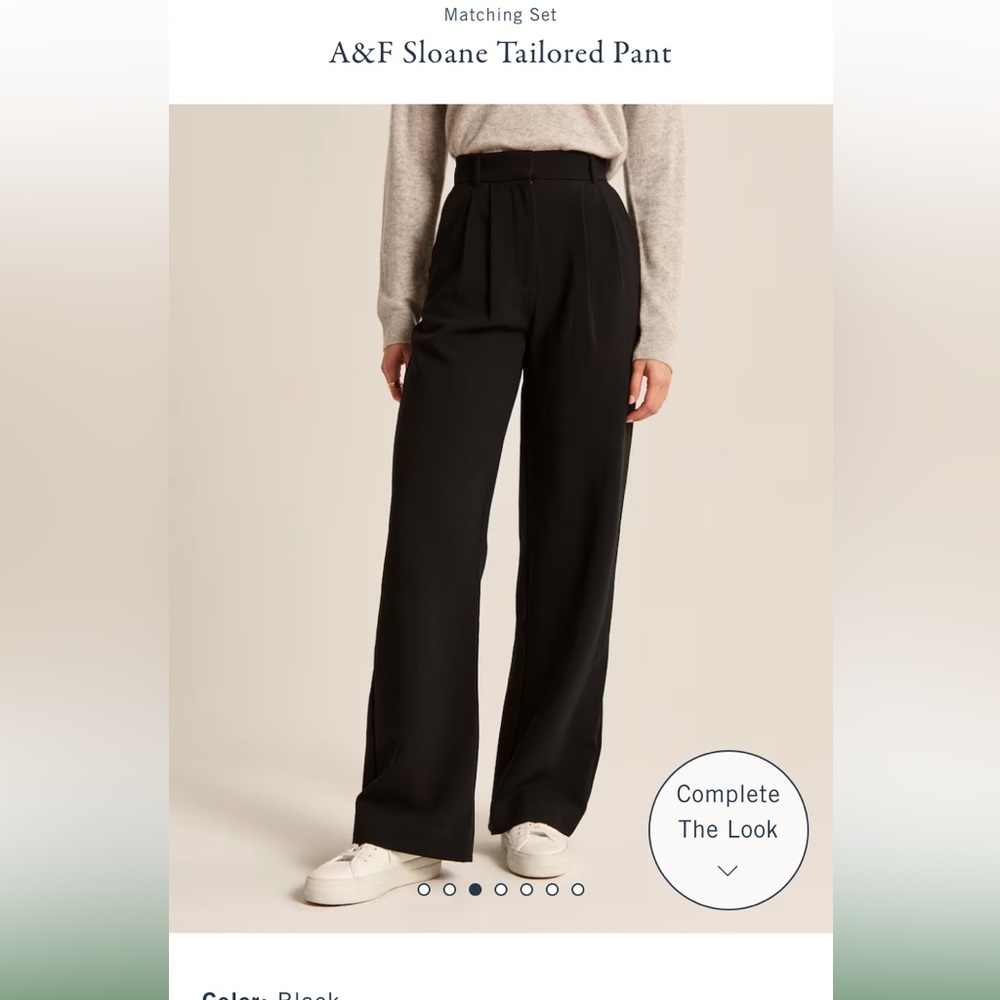 A&F Sloane Tailored Black Pants